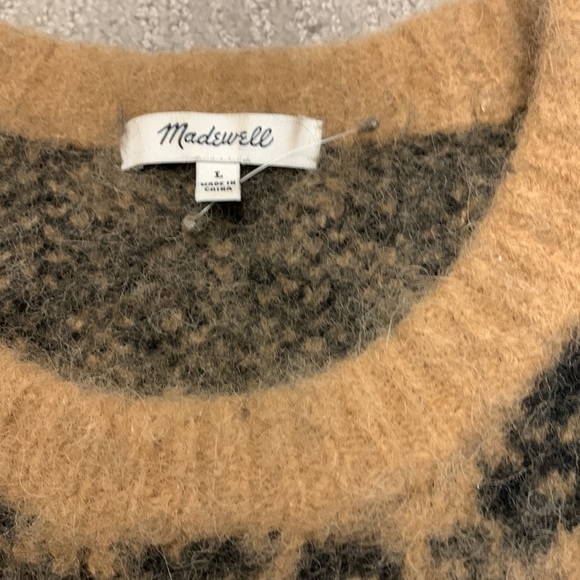 Madewell leopard print alpaca and wool sweater size large - Picture 4 of 6